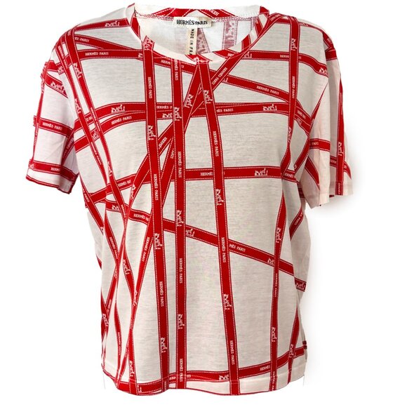 Authentic Hermès Ribbon Short Sleeve T-shirt - Picture 1 of 5